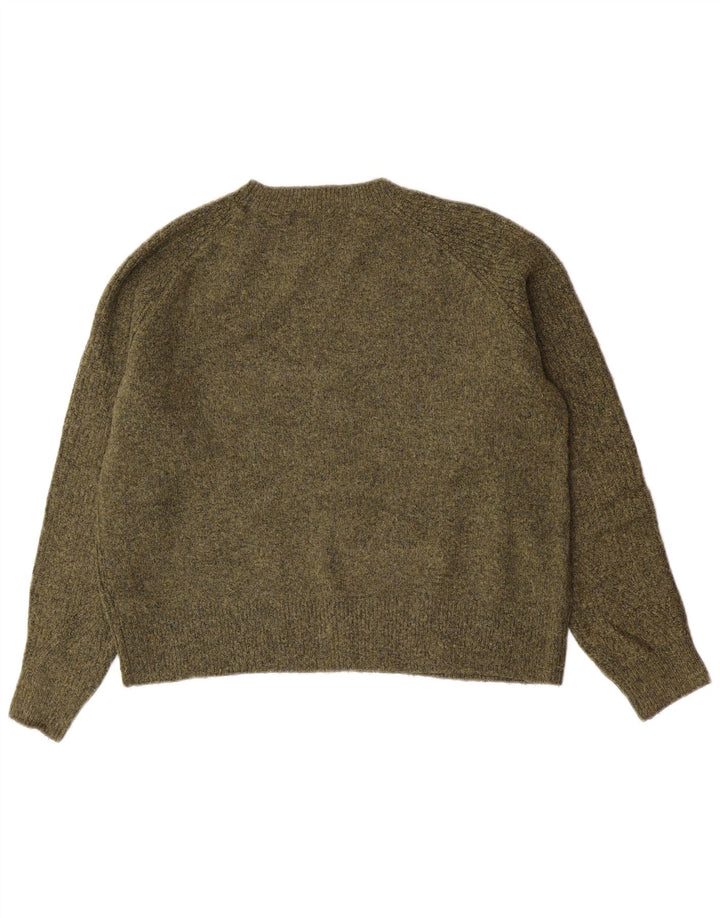 Marks & Spencer Γυναικείο πουλόβερ με λαιμόκοψη UK 14 Medium Khaki Flecked