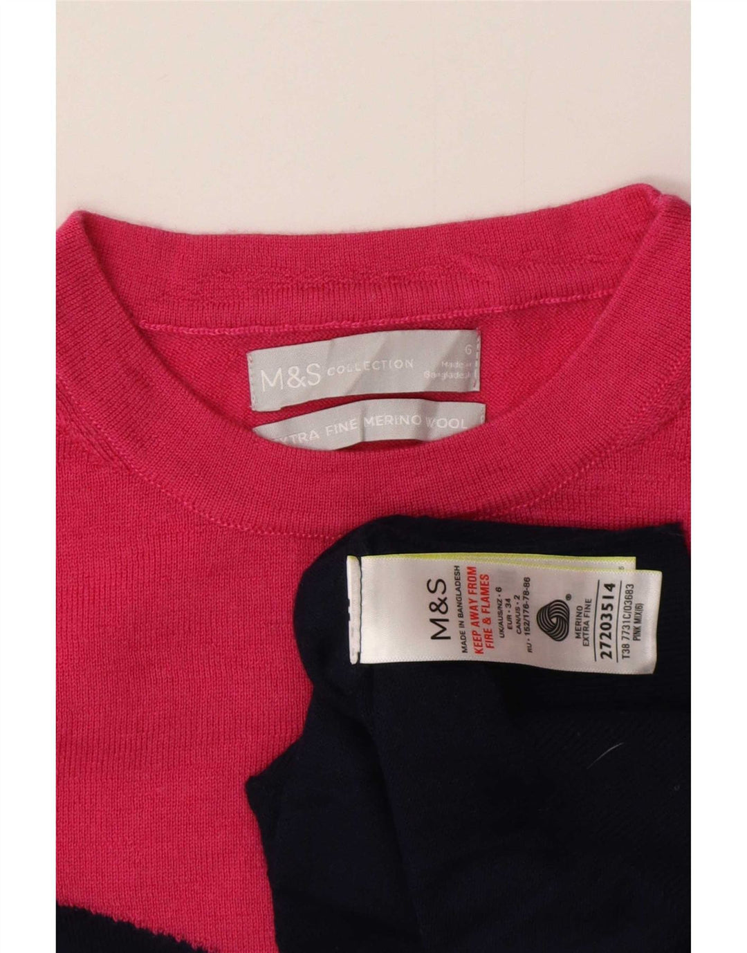 Marks & Spencer Γυναικείο πουλόβερ με λαιμόκοψη UK 6 XS πολύχρωμο