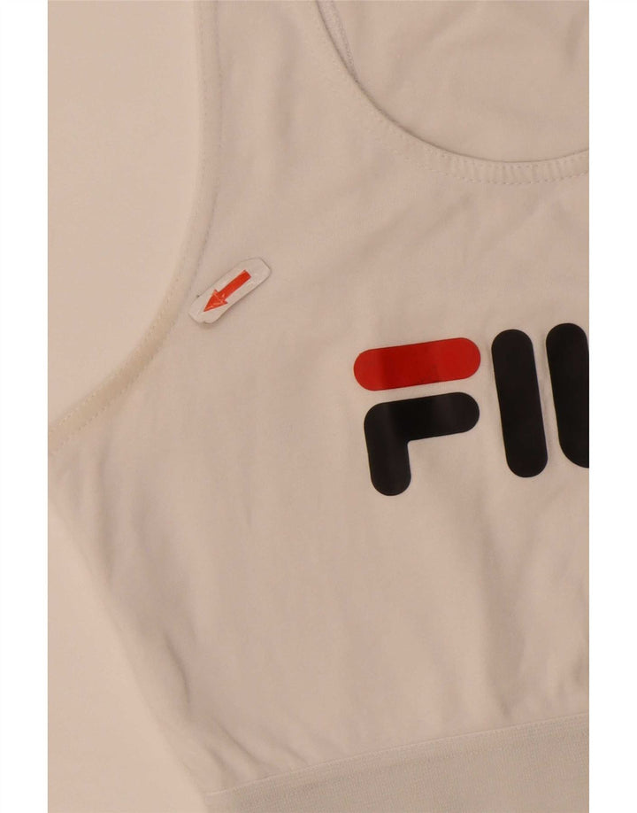 Fila Γυναικείο Crop Graphic Vest Top UK 8 Small White