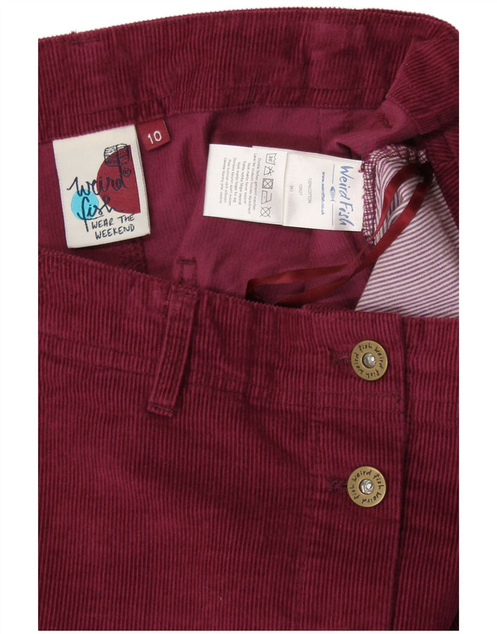 Γυναικεία κοτλέ φούστα WEIRD FISH UK 10 Small W30 Βαμβακερή μπορντό