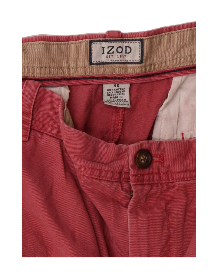 IZOD Mens Chino Shorts W40 XL Red Cotton Vintage Izod and Second-Hand Izod from Messina Hembry 