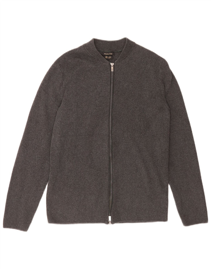Ανδρικό πουλόβερ Massimo Dutti Ζακέτα Μεσαίο Γκρι Βαμβακερό