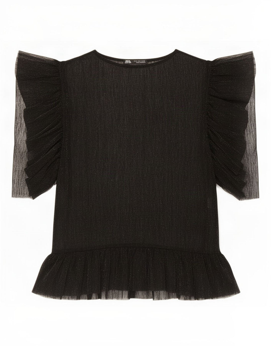 Zara Womens See Through Top 10 Small Black