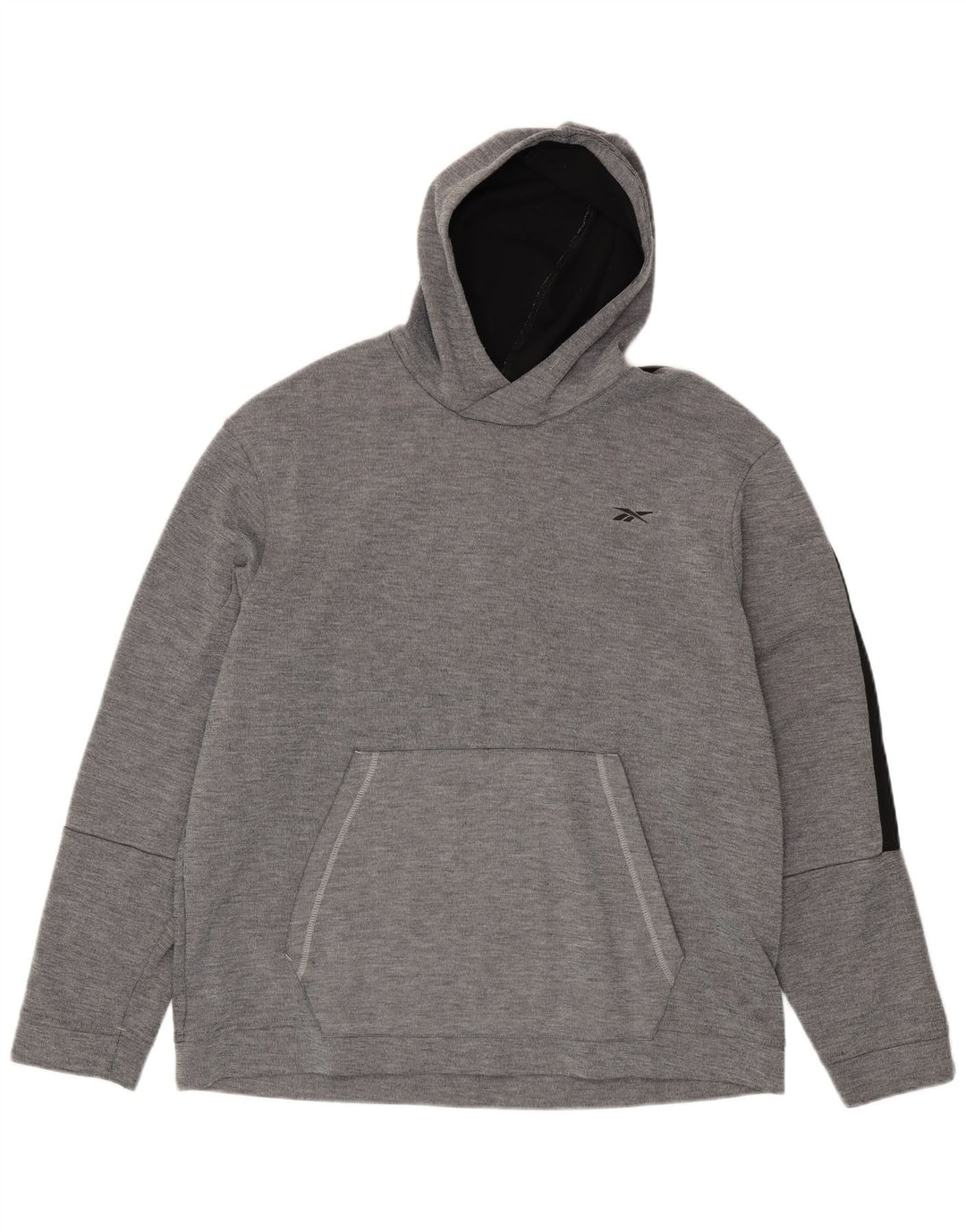 Reebok Mens Hoodie Jumper XL Grey Colourblock Πολυεστέρας
