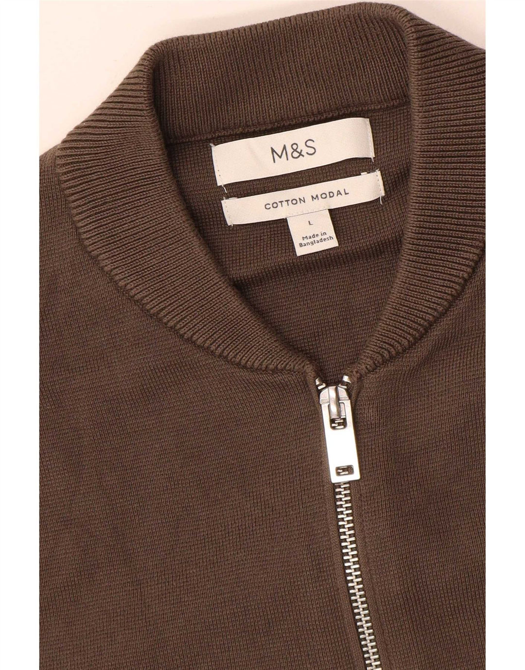 Marks & Spencer Ανδρική ζακέτα πουλόβερ μεγάλο καφέ βαμβακερό