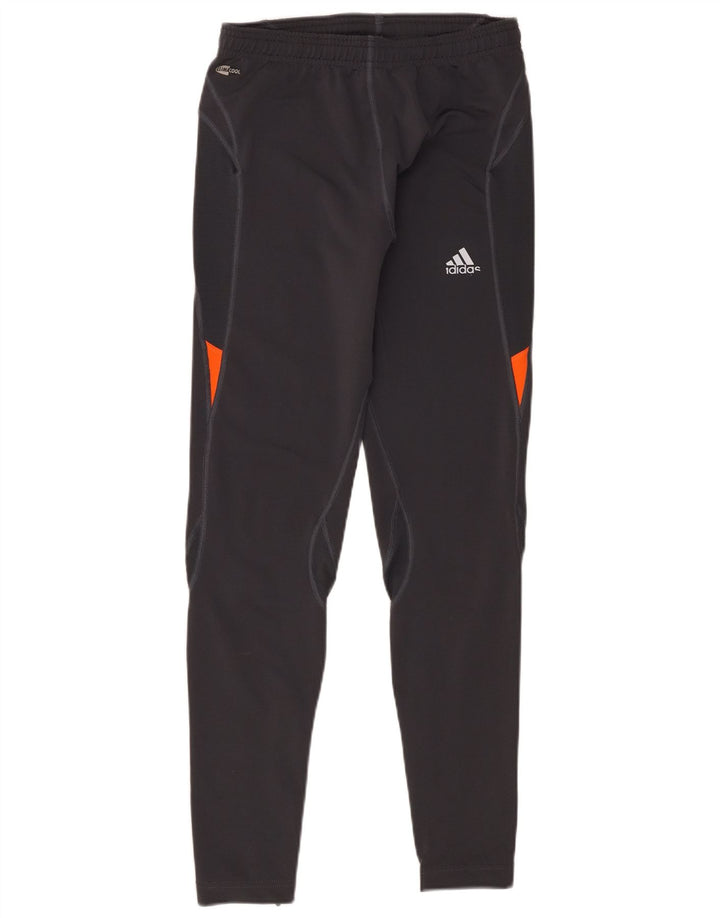 Adidas Womens Climacool Leggings UK 14 Large Grey Colourblock Polyester
