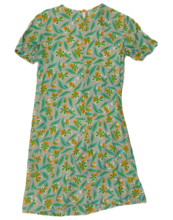 Vintage γυναικείο φόρεμα Shift UK 10 Small Green Floral