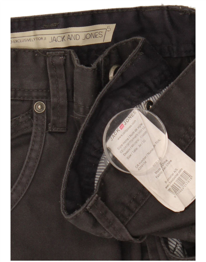 Jack & Jones Ανδρικό Slim Casual Παντελόνι W34 L25 Μαύρο πολυεστέρα