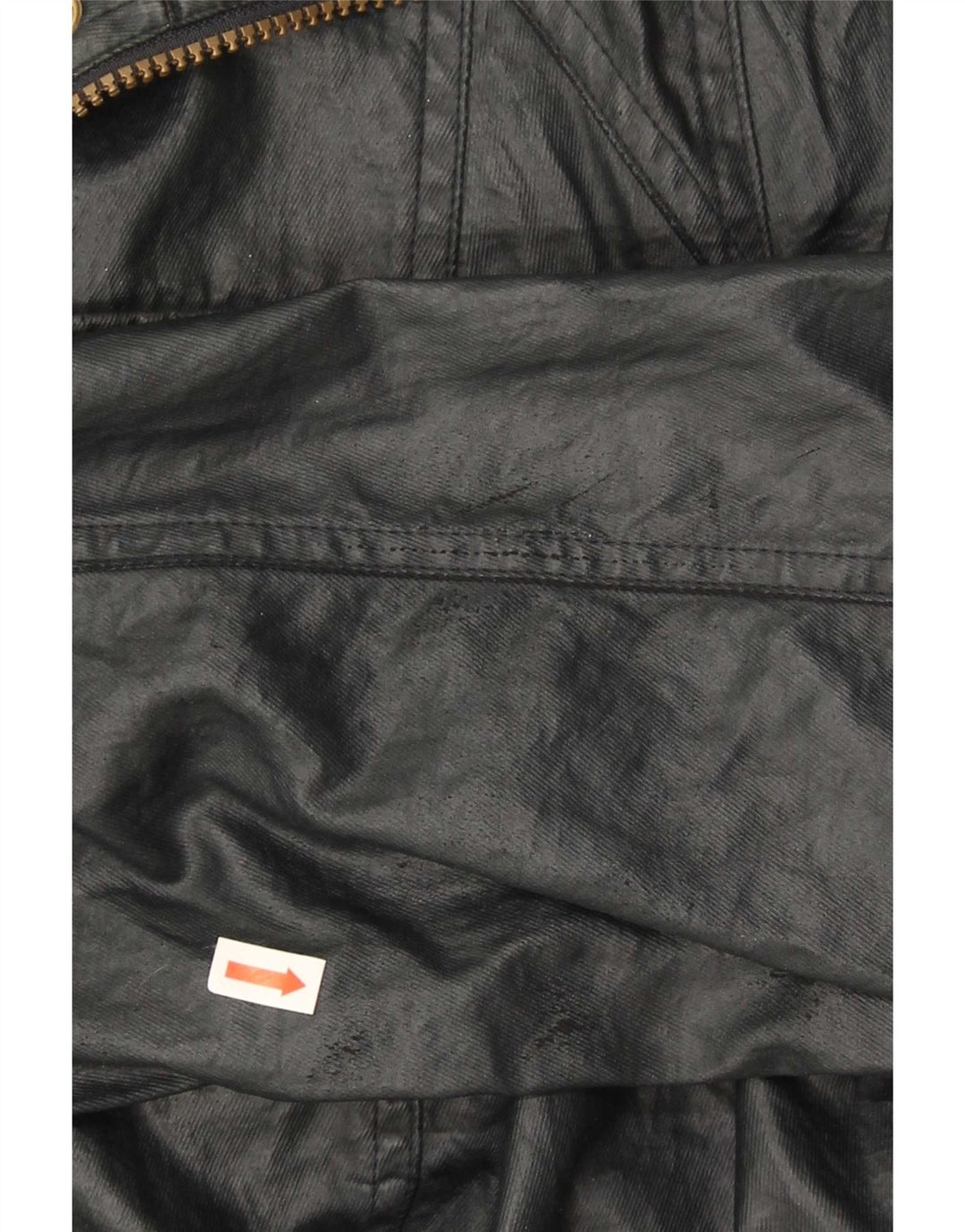 Γυναικείο Στρατιωτικό Μπουφάν Barbour από συνθετικό δέρμα UK 14 μεγάλο μαύρο πολυεστέρα