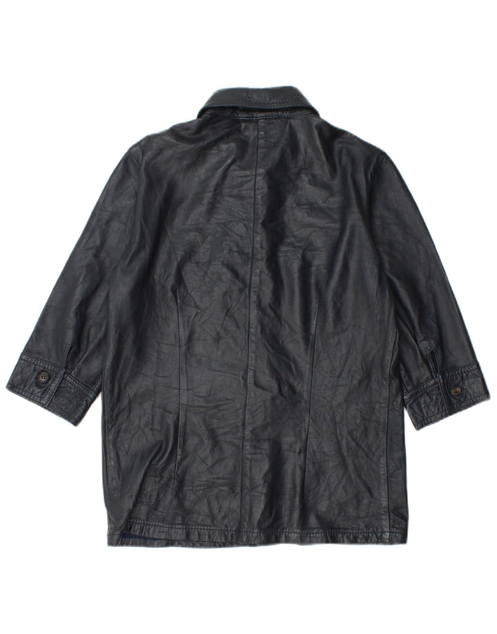 Les Copains Γυναικείο δερμάτινο μπουφάν 3/4 μανίκι IT 42 Medium Navy Blue Δερμάτινο