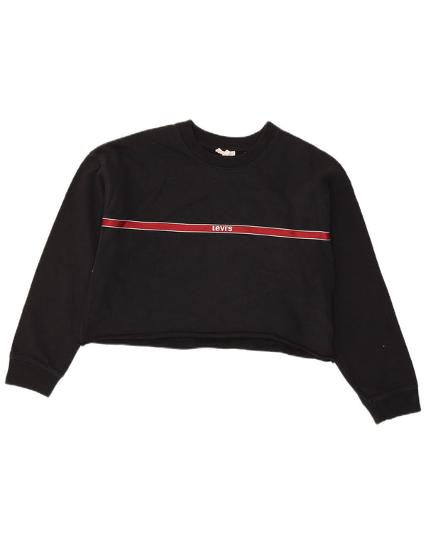 Γυναικεία φούτερ Levi's Crop Jumper UK 10 Small Black Colourblock