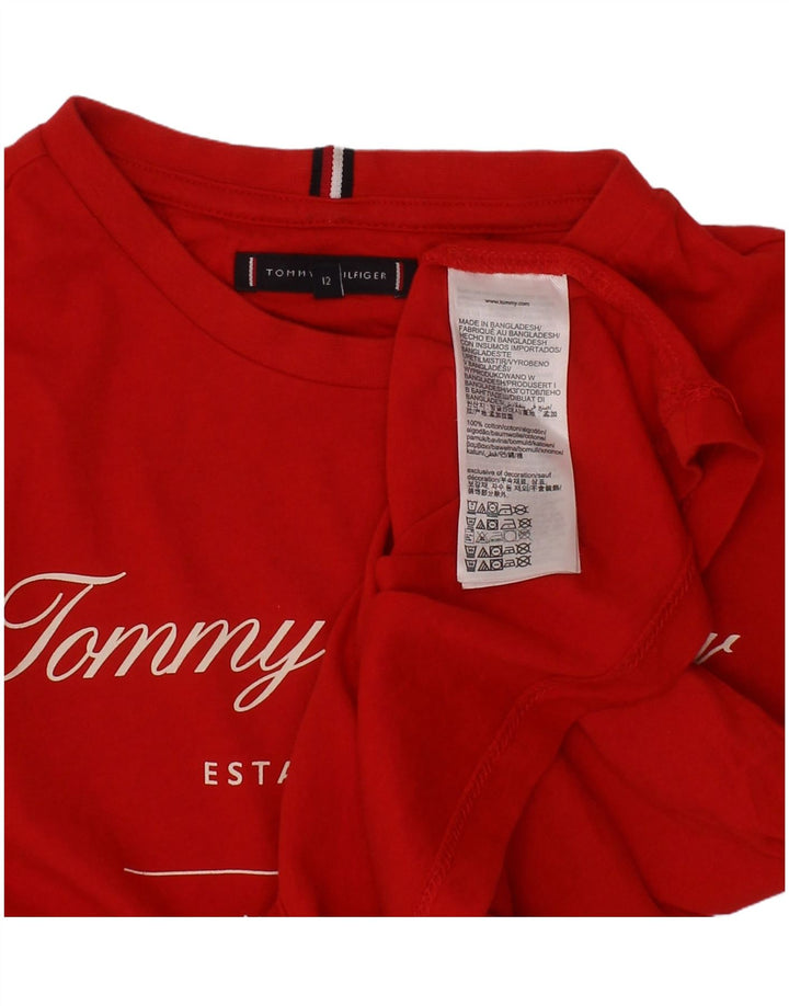 Γραφικό μπλουζάκι για αγόρι TOMMY HILFIGER Τοπ 11-12 ετών κόκκινο βαμβακερό