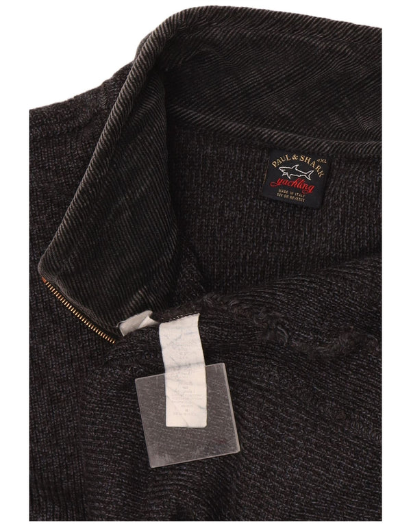 Ανδρικό πουλόβερ Paul & Shark Yachting με φερμουάρ 4XL γκρι βαμβακερό