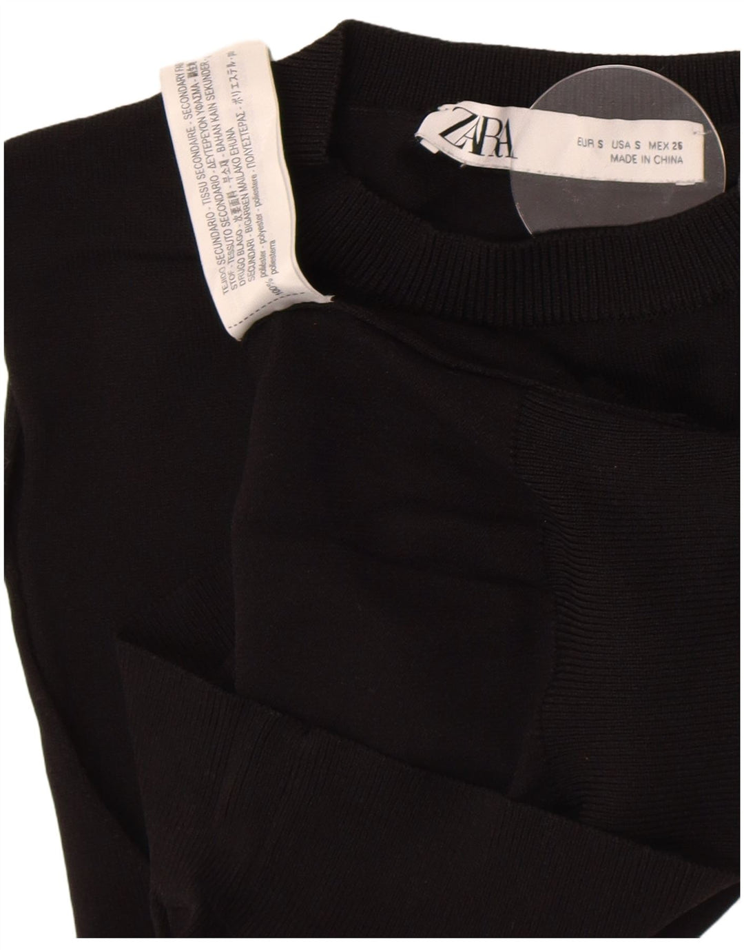 Zara Γυναικείο γιλέκο Crop Tank Top UK 8 Small Black Polyester