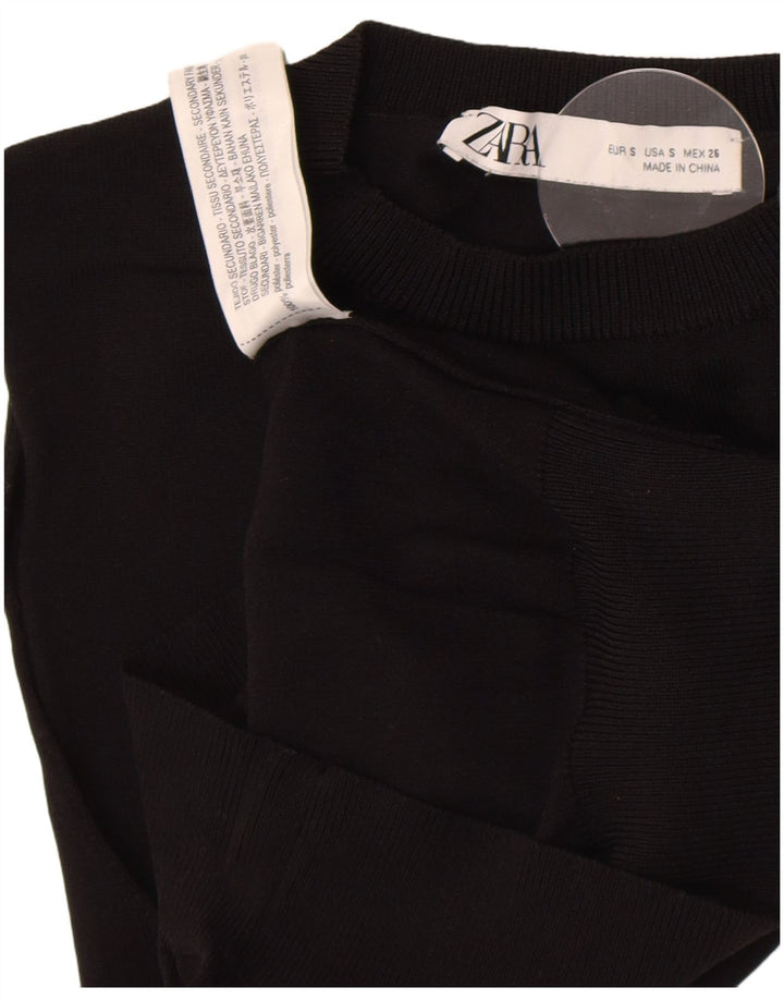 Zara Γυναικείο γιλέκο Crop Tank Top UK 8 Small Black Polyester