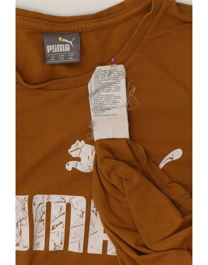Ανδρικό γραφικό μπλουζάκι Puma 2XL καφέ βαμβακερό