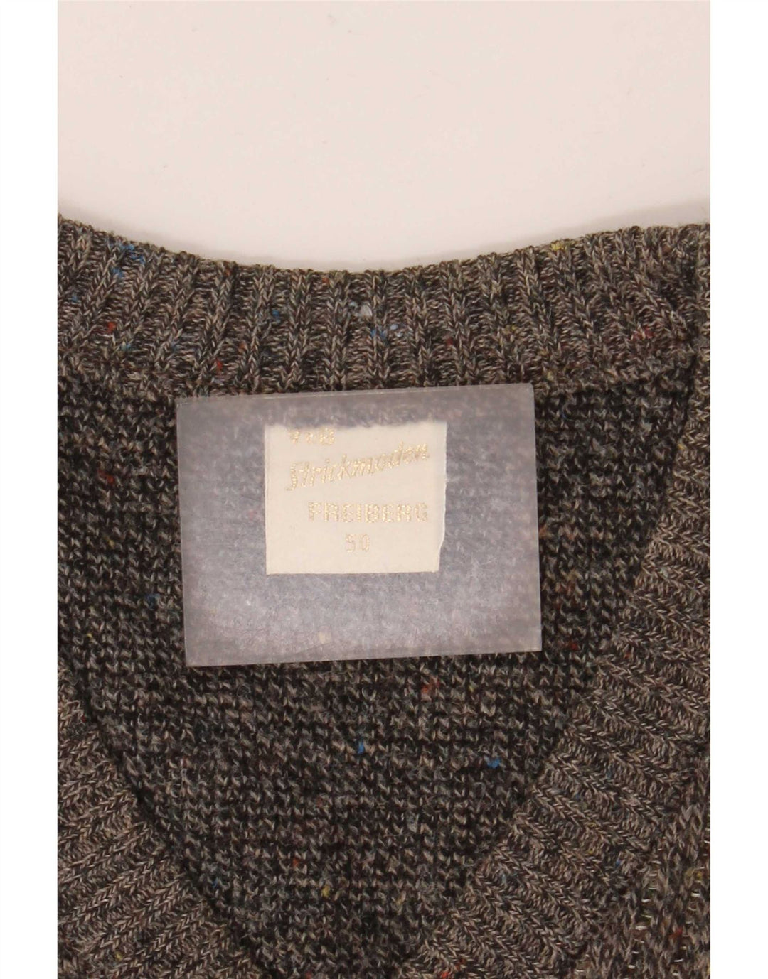 Strickmoden Ανδρικό πουλόβερ με λαιμόκοψη IT 50 μεσαίου γκρι γεωμετρικό