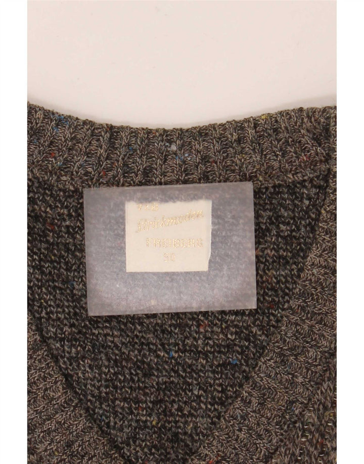 Strickmoden Ανδρικό πουλόβερ με λαιμόκοψη IT 50 μεσαίου γκρι γεωμετρικό