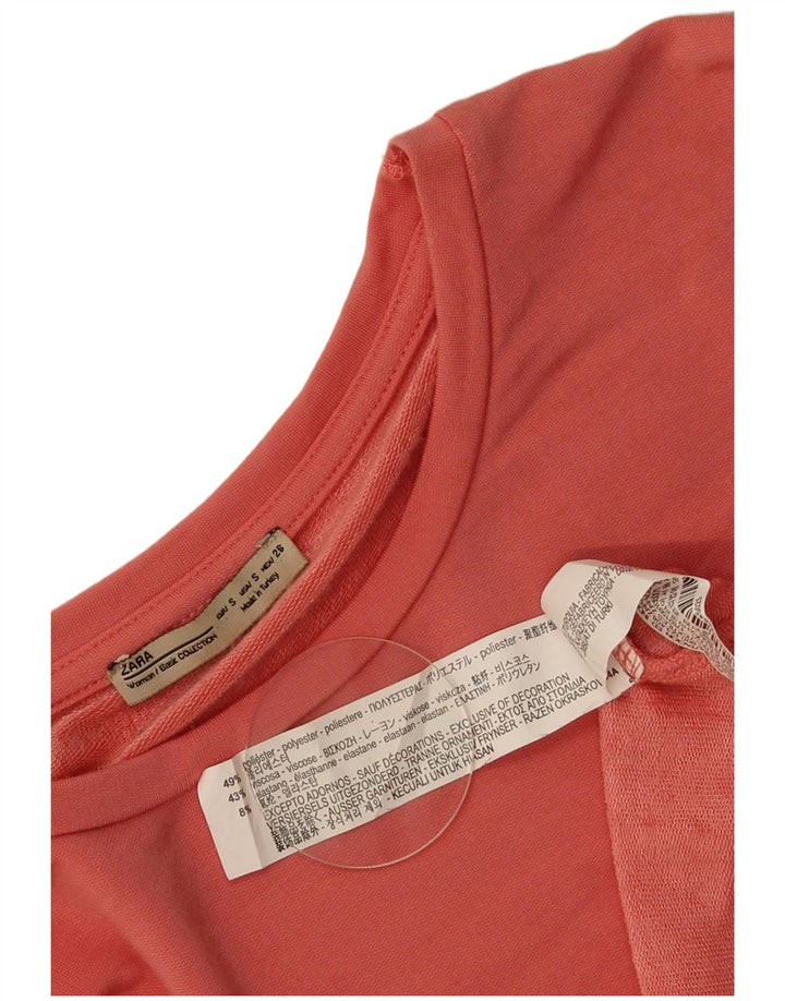 Zara Γυναικείο Τοπ UK 10 Small Pink Polyester