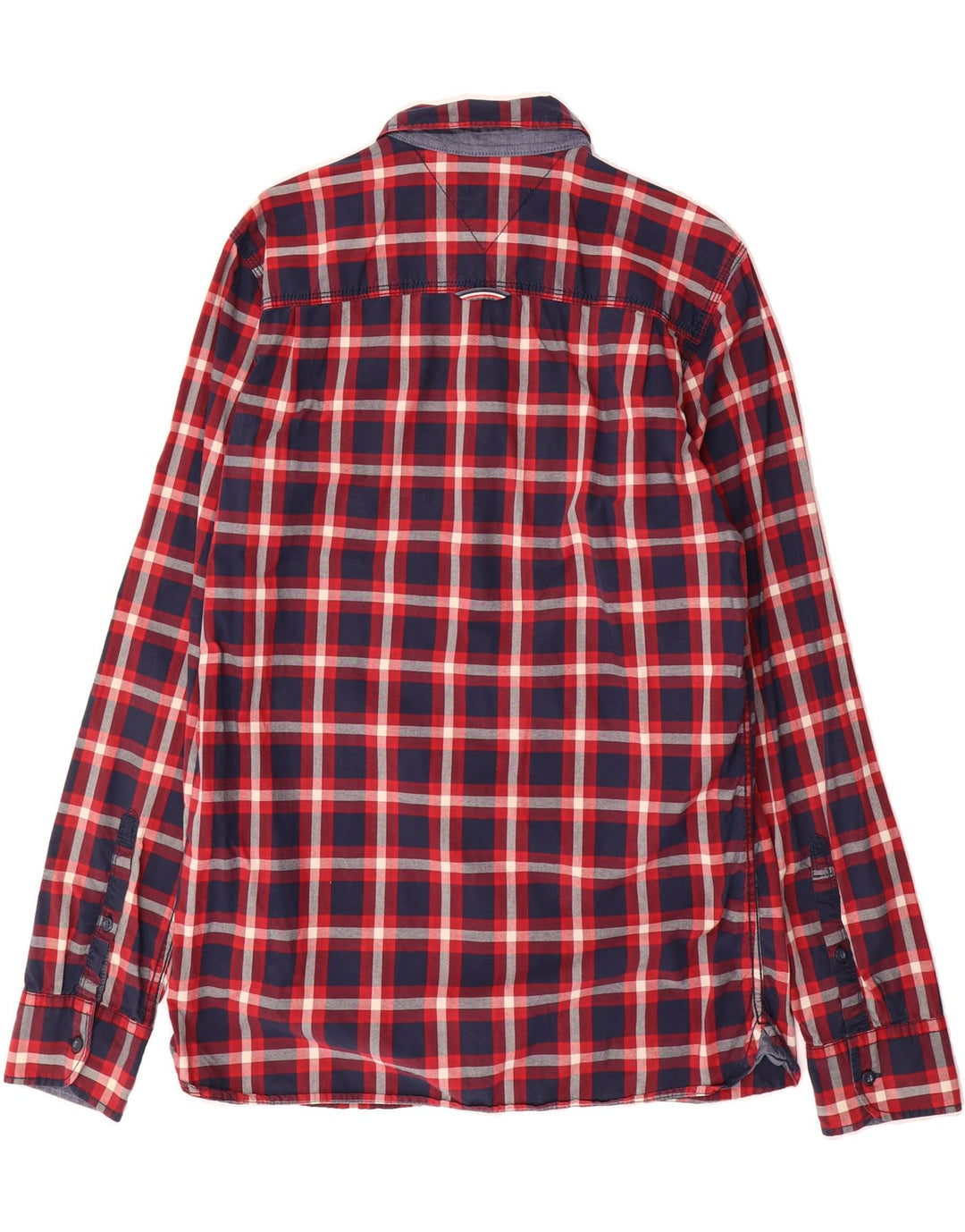 TOMMY HILFIGER Mens Shirt Large Red Check Cotton Vintage Tommy Hilfiger and Second-Hand Tommy Hilfiger from Messina Hembry 