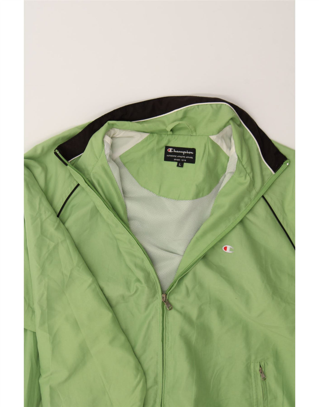 CHAMPION Mens Tracksuit Top Jacket Large Green Polyester Vintage Champion and Second-Hand Champion from Messina Hembry 