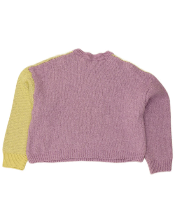 Γυναικείο πουλόβερ Zara Graphic Crew Neck Jumper UK 12 Medium Purple