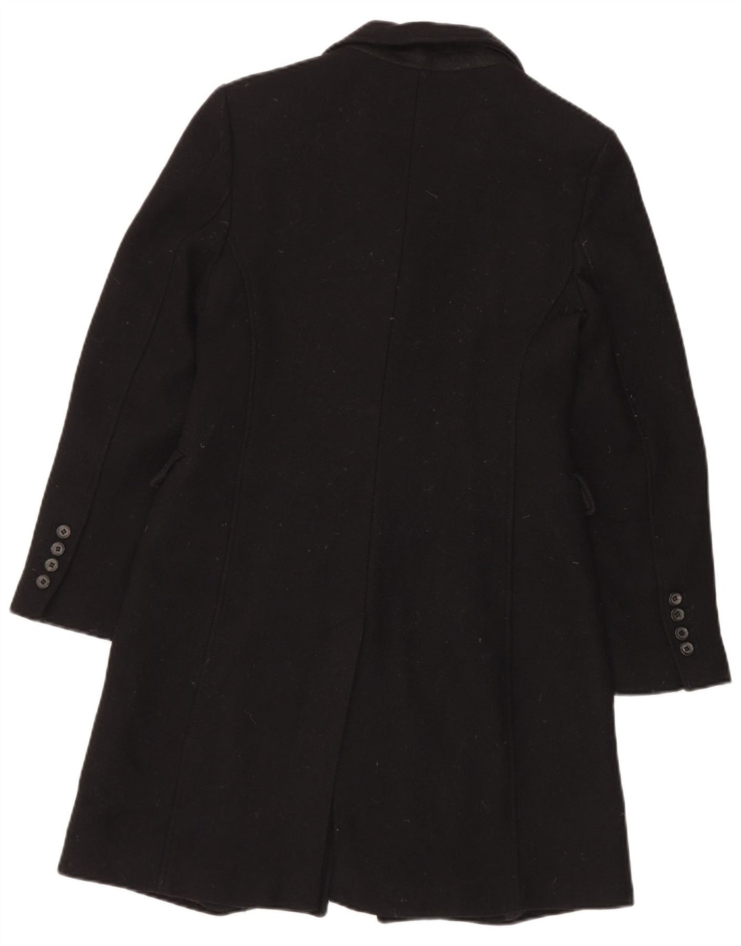 Zara Γυναικείο Πανωφόρι UK 10 Small Black Wool