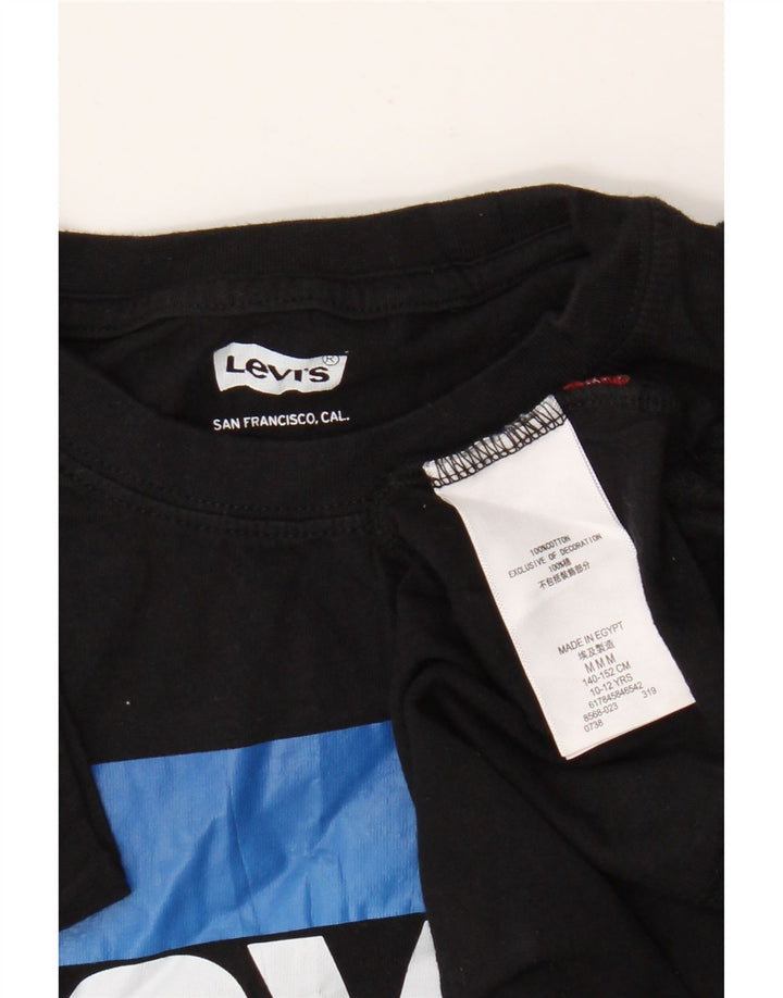 Levi's Boys Graphic T-Shirt Top 10-11 ετών Μεσαίο μαύρο βαμβακερό