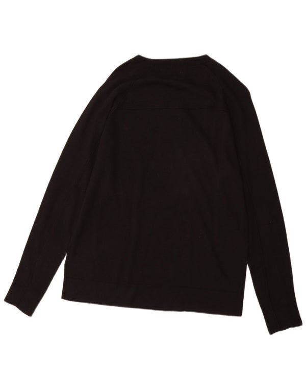 Ανδρικό πουλόβερ Farhi Boat Neck Jumper Μεγάλο μαύρο βαμβακερό