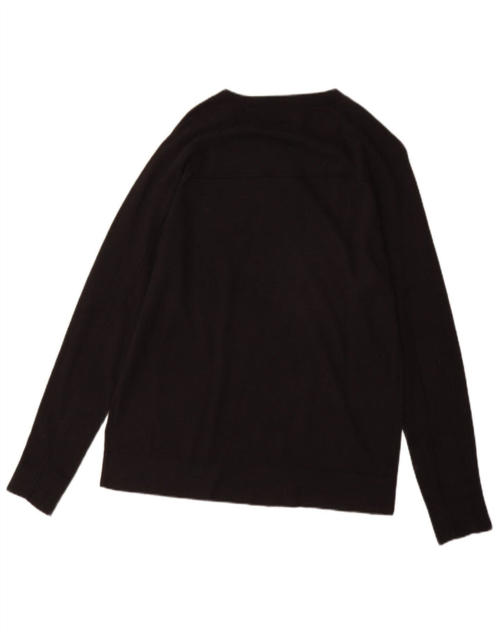 Ανδρικό πουλόβερ Farhi Boat Neck Jumper Μεγάλο μαύρο βαμβακερό