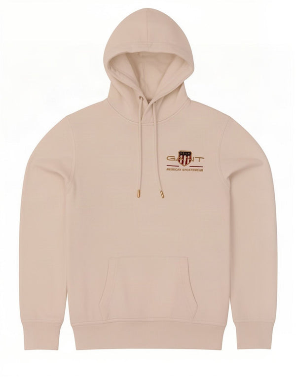 Gant Mens Graphic Hoodie Jumper Small White Cotton