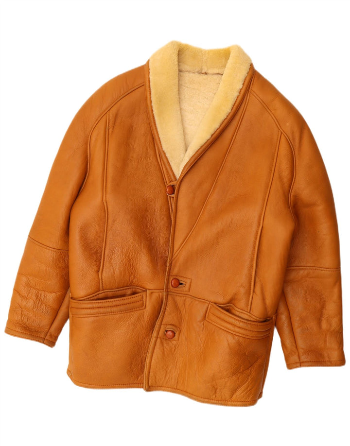 Vintage Ανδρικό Shearling Jacket UK 42 XL Beige