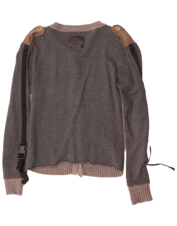 Ανδρικό πουλόβερ ζακέτα Dolce & Gabbana UK 10 Small Grey Colourblock βαμβακερό