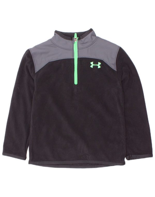 Under Armour Boys Zip Neck Fleece Jumper 4-5 ετών Μαύρο Colourblock