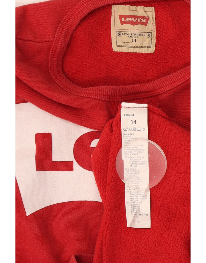 Γραφικό φούτερ Levi's Boys Jumper 13-14 ετών Κόκκινο βαμβακερό
