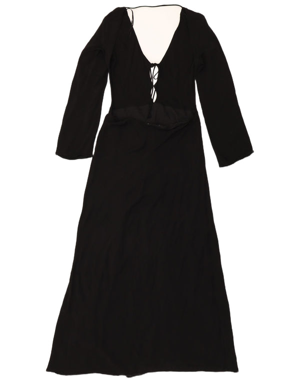 Γυναικείο μακρυμάνικο μάξι φόρεμα ZARA UK 18 XL Μαύρη βισκόζη