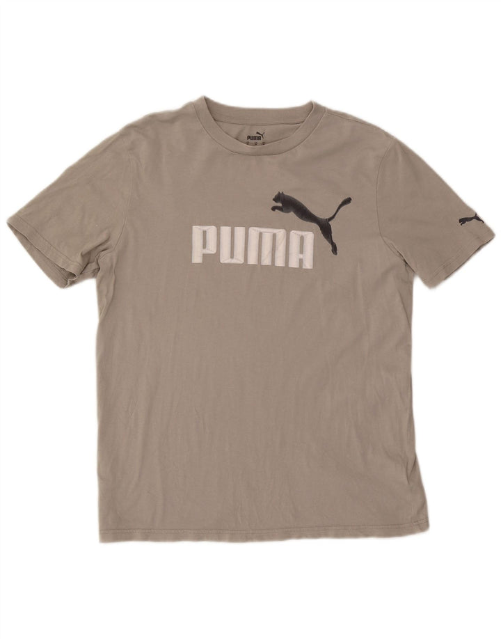 Ανδρικό γραφικό μπλουζάκι Puma, μεσαίο γκρι βαμβακερό