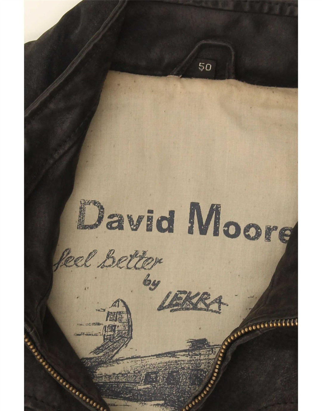 David Moore Ανδρικό Δερμάτινο Gilet IT 50 Large Μαύρο