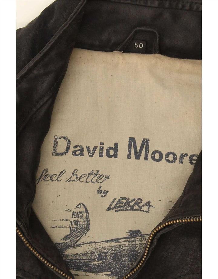 David Moore Ανδρικό Δερμάτινο Gilet IT 50 Large Μαύρο