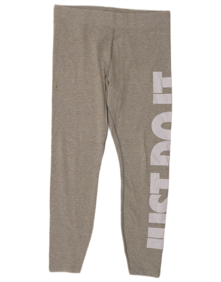 Γυναικεία γραφικά κολάν Nike Crop UK 14 Μεγάλα βαμβακερά γκρι φλύκταινα