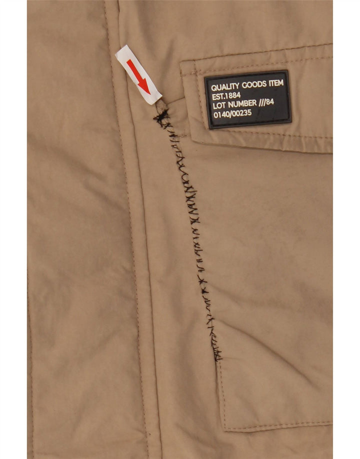 Marks & Spencer Boys Hooded Windbreaker Jacket 13-14 Years Beige Polyamide