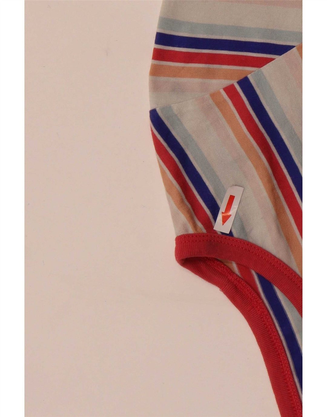 Vans Γυναικείο T-Shirt Top UK 14 Μεγάλο πολύχρωμο βαμβακερό ριγέ