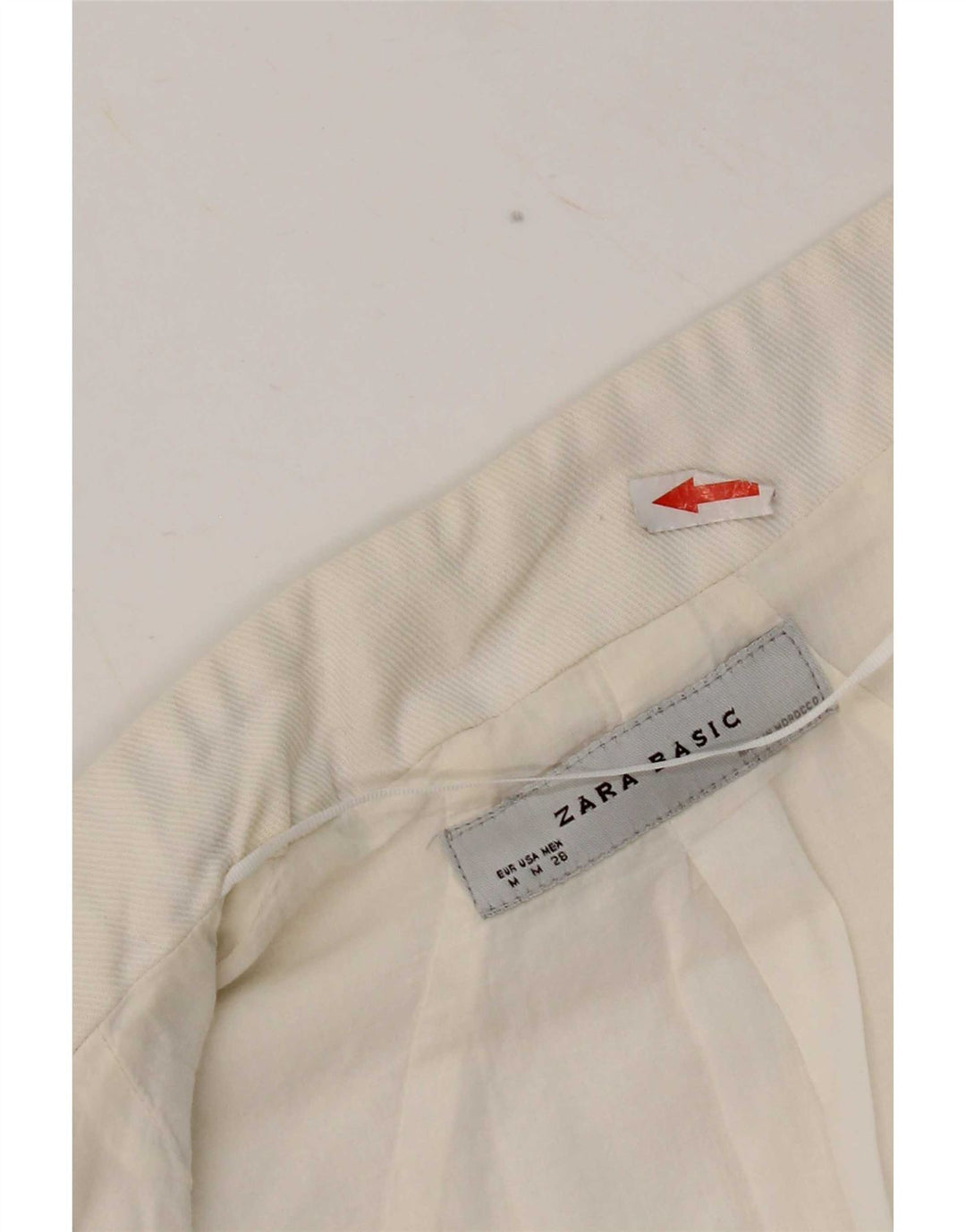 Zara Γυναικείο ανοιχτό μπουφάν Bolero UK 12 μεσαίο λευκό βαμβακερό