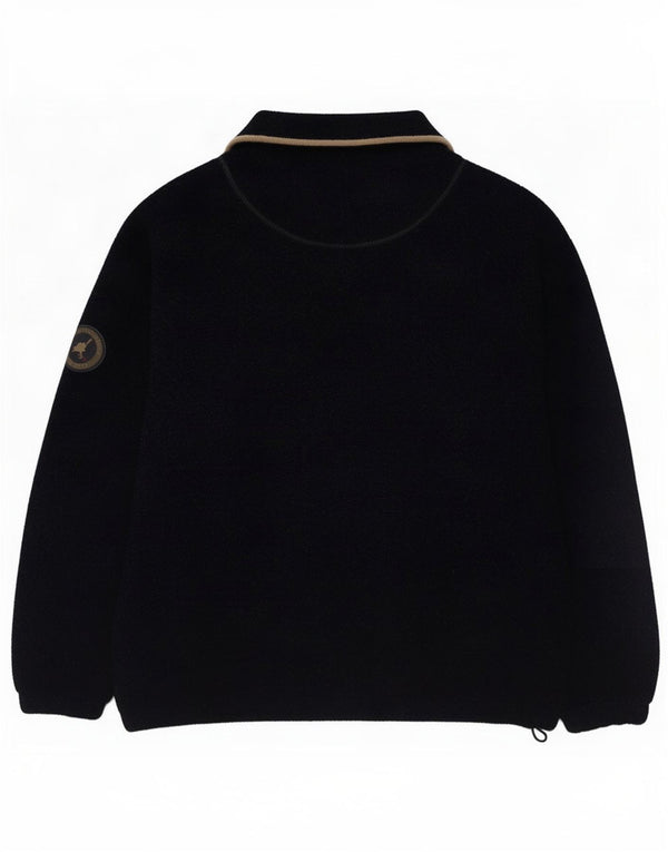 Vintage ανδρικό γραφικό φερμουάρ Fleece Jumper Large Navy Blue