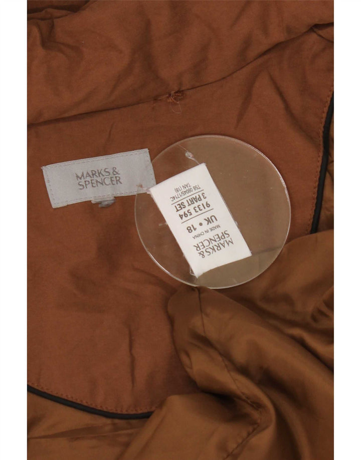 Marks & Spencer Γυναικείο μπουφάν Parka με κουκούλα μεγάλου μεγέθους UK 18 XL καφέ