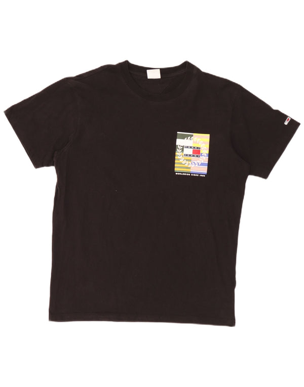 Ανδρικό γραφικό T-Shirt Tommy Hilfiger Top XL Μαύρο βαμβακερό