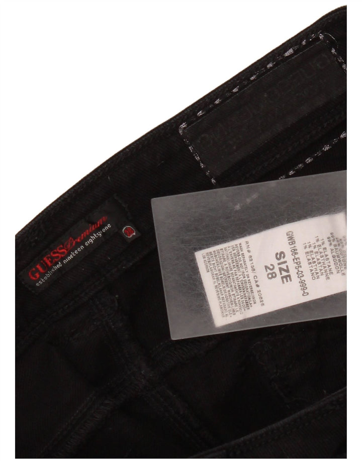 Guess Γυναικείο Cropped Jeans W28 L23 Μαύρο βαμβακερό