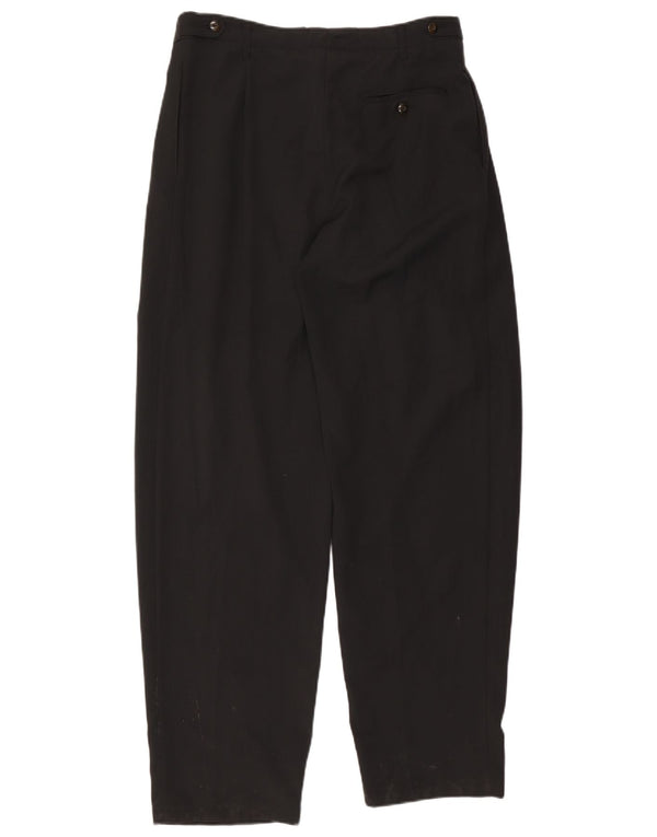 Vintage Ανδρικό μονόχρωμο παντελόνι IT 50 Large W34 L33 Μαύρο πολυεστέρα