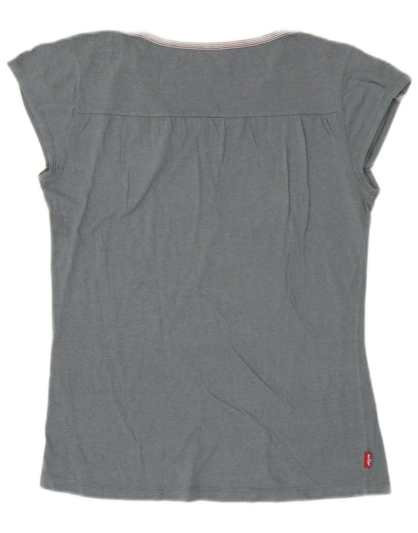 Γυναικείο γραφικό μπλουζάκι Levi's Top UK 14 μεγάλο γκρι βαμβακερό