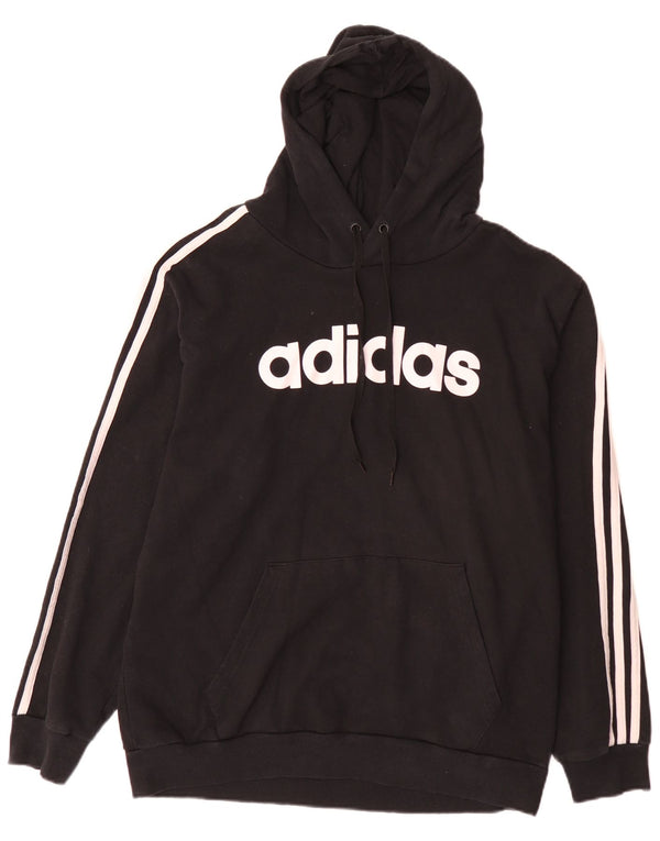 Ανδρικό γραφικό κουκούλα Adidas XL, μαύρο βαμβακερό